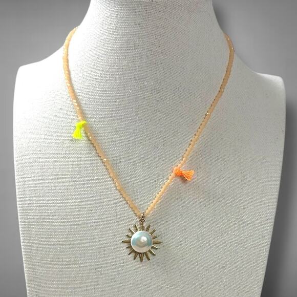 Free People Ariana Ost Sunlight Choker in Citrine NWT Sun Charm Bohemian Dainty - Picture 9 of 16